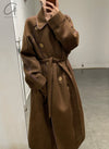 Mutedance 24 Autumn and Winter Double Breasted Lapel Jacket MD-MD24FW04-BROWN MD24FW03